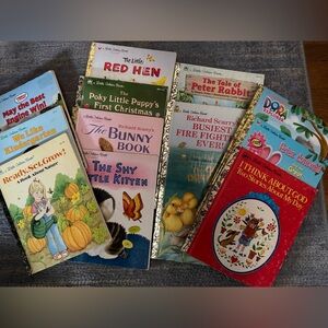Vintage Little Golden Books Lot of 15 Classics, Educational & Character Stories